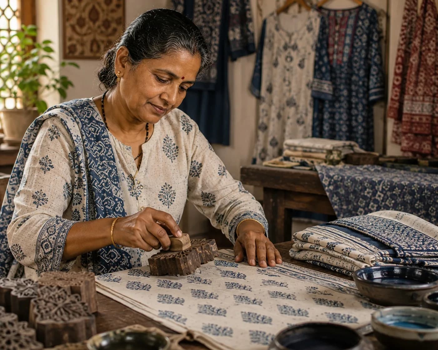 Portrait of Savitri Devi, Master Block Print Artisan