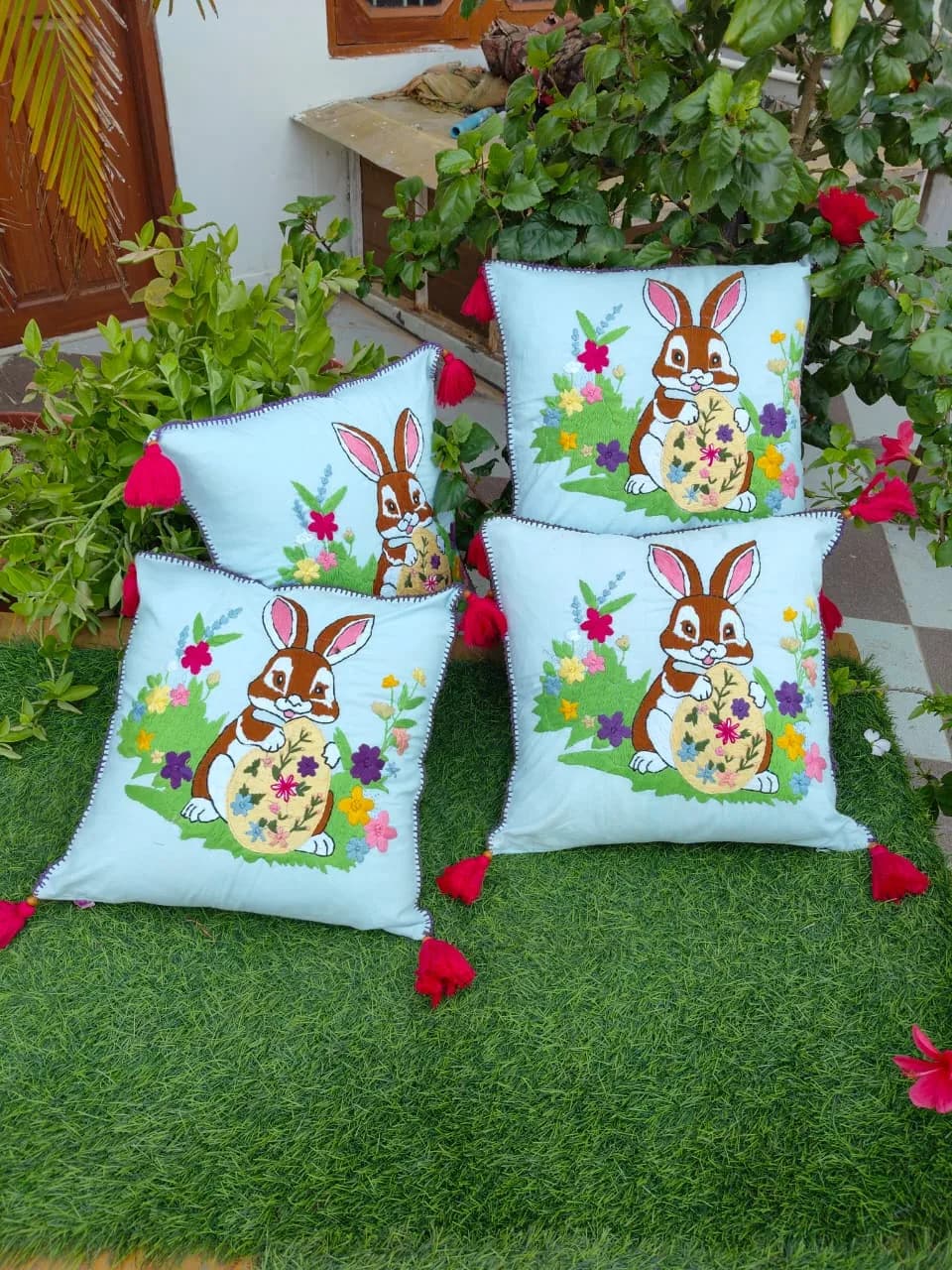 Handmade Embroidered Cushion Cover – Premium Handcrafted Home Décor Cushion (Copy)